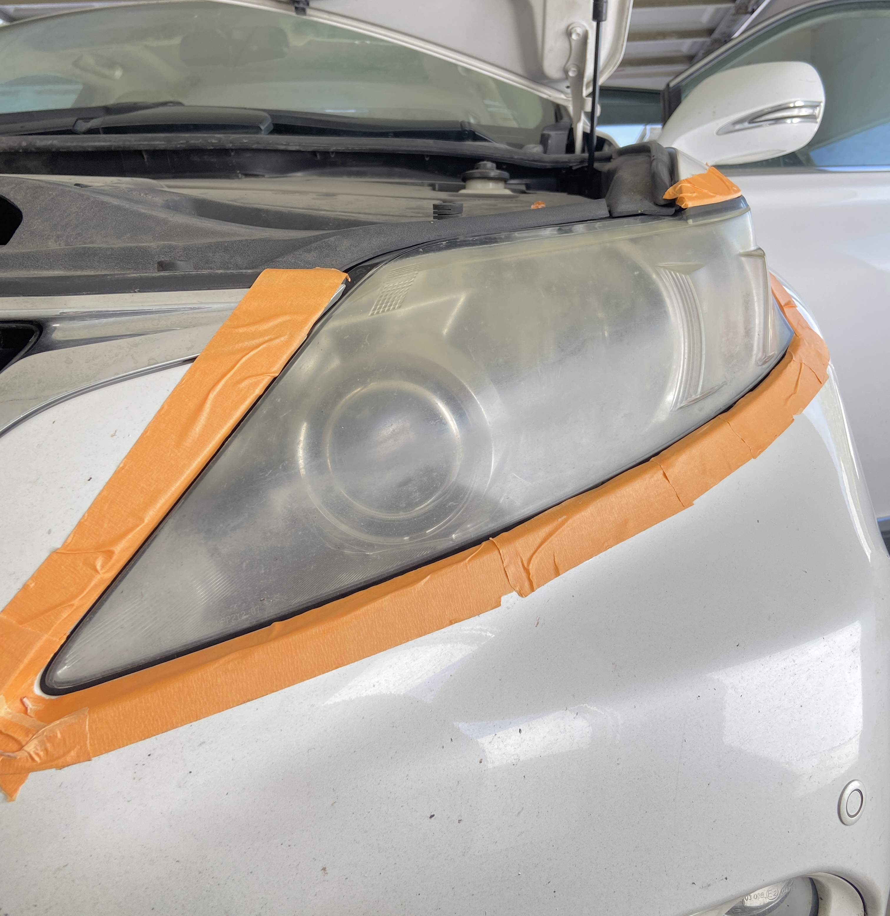 before headlight restoration service